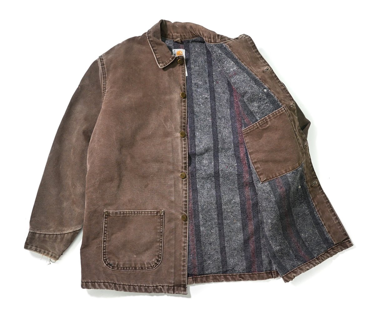 画像5: 04' Used Carhartt Blanket Lined Chore Coat Chestnut made in USA (5)