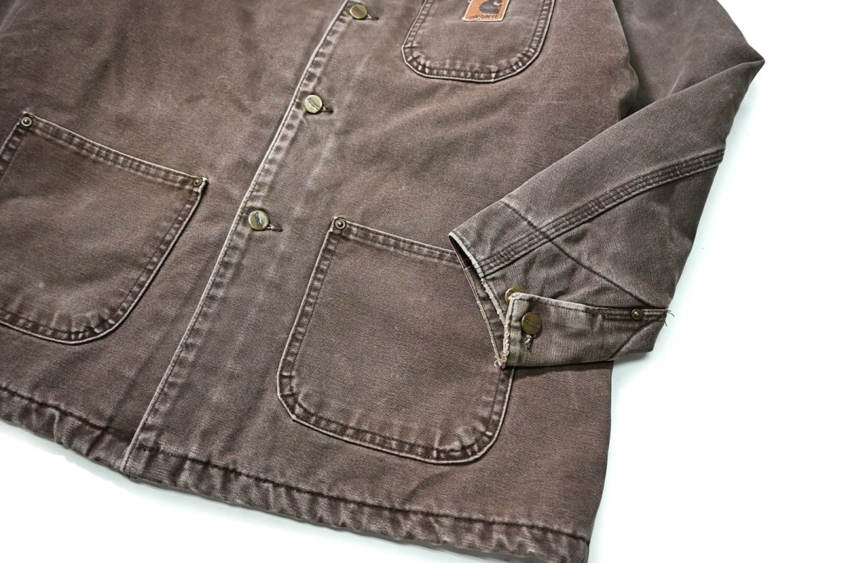 画像4: 04' Used Carhartt Blanket Lined Chore Coat Chestnut made in USA (4)