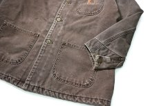 画像4: 04' Used Carhartt Blanket Lined Chore Coat Chestnut made in USA (4)