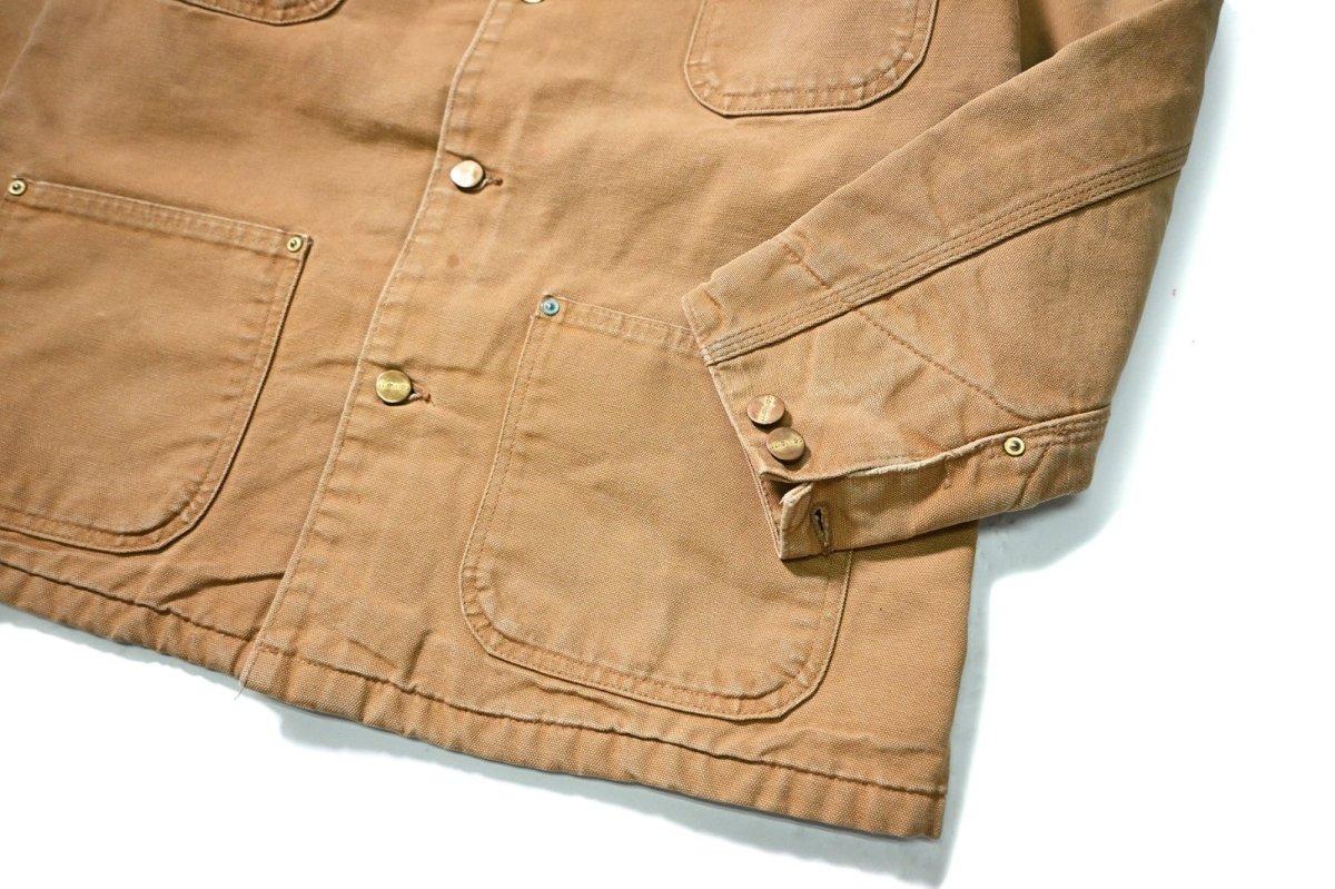 画像4: 80-90s Used Carhartt Blanket Lined Michigan Chore Coat Brown (4)