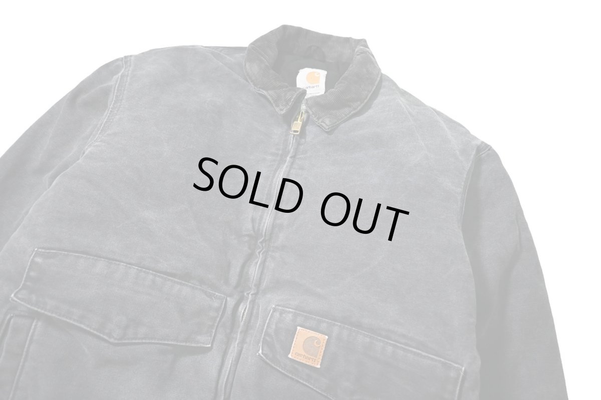 画像3: 07' Used Carhartt Quilted Flannel Lined Duck Bomber Jacket Petrol (3)