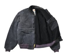 画像5: 07' Used Carhartt Quilted Flannel Lined Duck Bomber Jacket Petrol (5)
