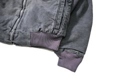 画像4: 07' Used Carhartt Quilted Flannel Lined Duck Bomber Jacket Petrol (4)
