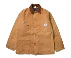 画像1: 80-90s Used Carhartt Blanket Lined Michigan Chore Coat Brown (1)