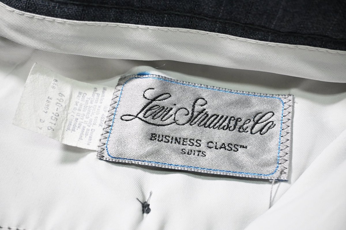 画像6: 80-90s Used Levi's Business Class Suits Slacks Blue Stripe (6)