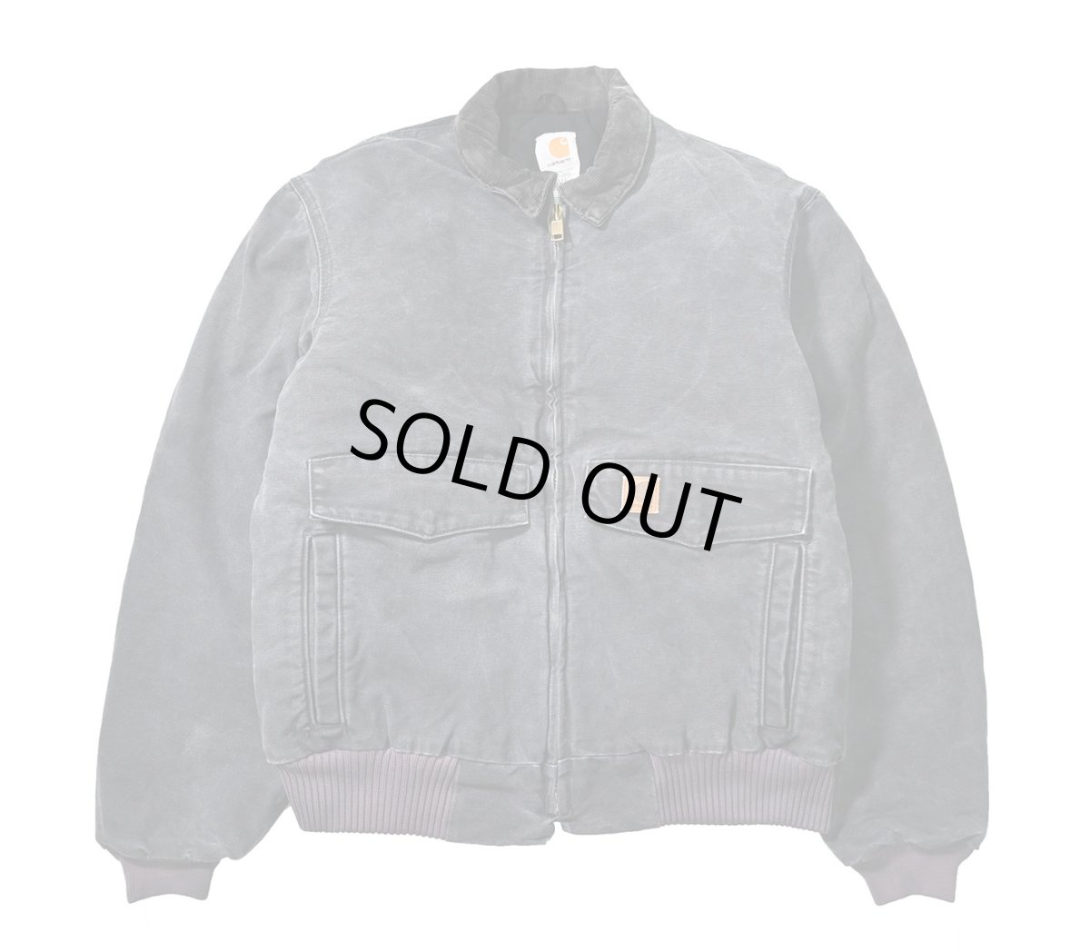 画像1: 07' Used Carhartt Quilted Flannel Lined Duck Bomber Jacket Petrol (1)