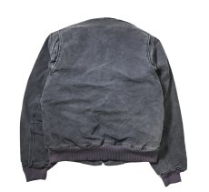 画像2: 07' Used Carhartt Quilted Flannel Lined Duck Bomber Jacket Petrol (2)