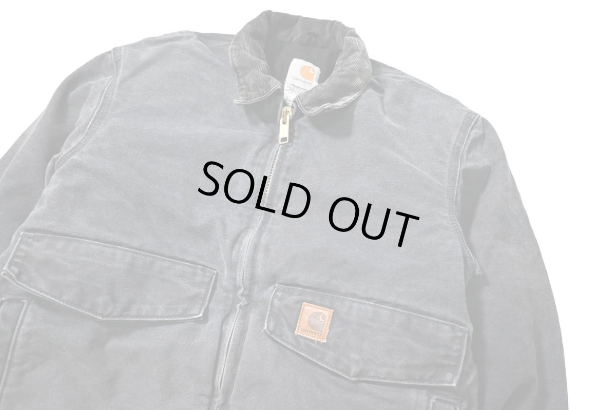 画像3: 07' Used Carhartt Quilted Flannel Lined Duck Bomber Jacket Petrol (3)