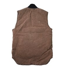 画像2: 03' Used Carhartt Quilt Lined Duck Vest Chestnut made in USA (2)