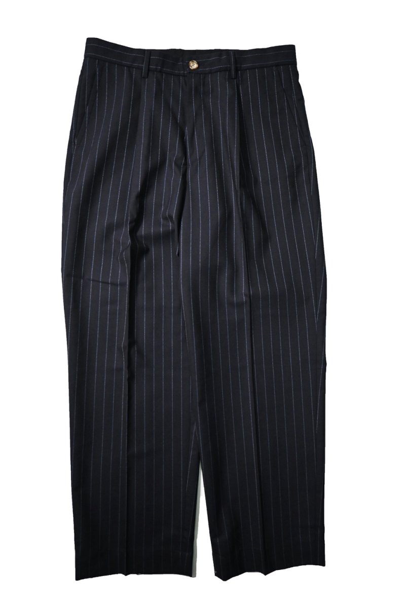 画像1: Gambert Tropical Wool Slacks Navy Stripe (1)