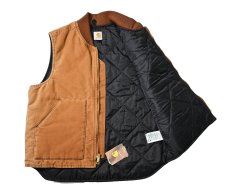 画像5: 13' Deadstock Carhartt Quilt Lined Duck Vest Brown (5)