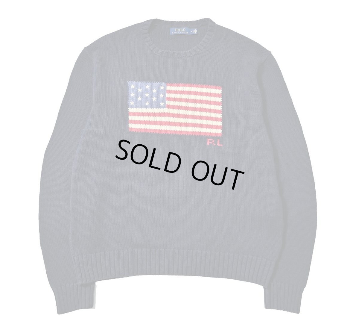 画像1: Used Polo Ralph Lauren Flag Cotton Knit Sweater (1)