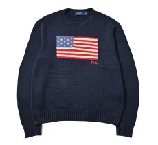 画像1: Used Polo Ralph Lauren Flag Cotton Knit Sweater (1)