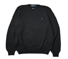 画像1: 90-00s Used Polo Ralph Lauren Cotton Knit Sweater Black (1)