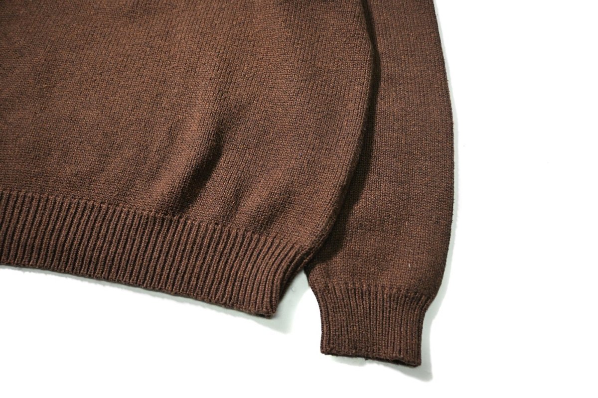画像3: 90-00s Used Polo Ralph Lauren Quarter Zip Cotton Knit Sweater Brown (3)