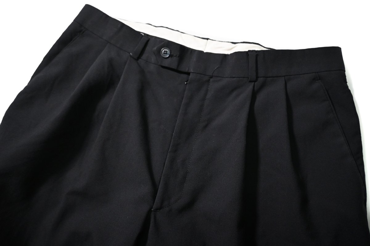 画像2: 80s Used Christian Dior Pleated Wool Slacks Dark Navy (2)