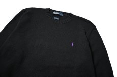 画像2: 90-00s Used Polo Ralph Lauren Cotton Knit Sweater Black (2)