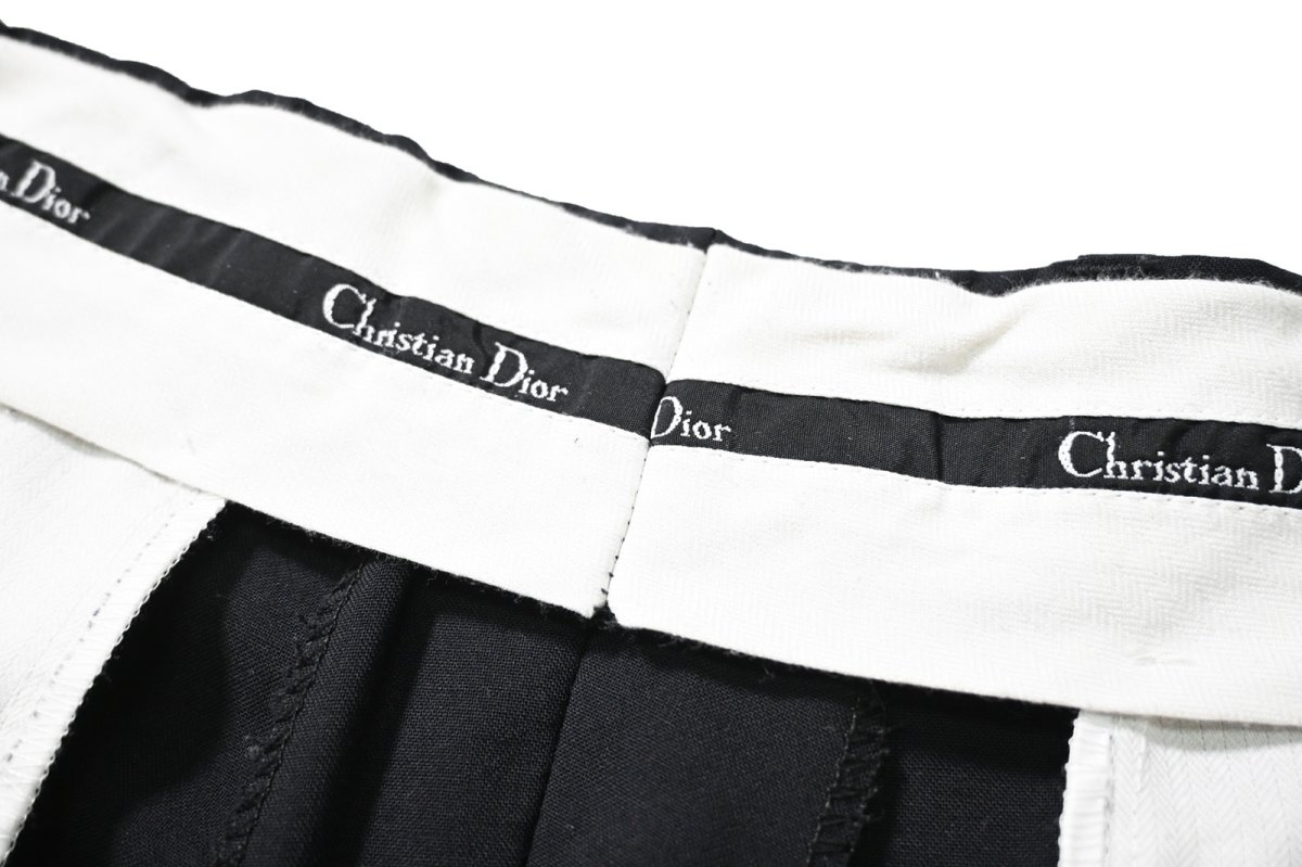 画像6: 80s Used Christian Dior Pleated Wool Slacks Dark Navy (6)