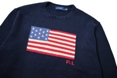 画像2: Used Polo Ralph Lauren Flag Cotton Knit Sweater (2)