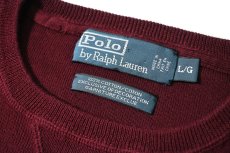 画像4: 90-00s Used Polo Ralph Lauren Cotton Knit Sweater Burgundy (4)