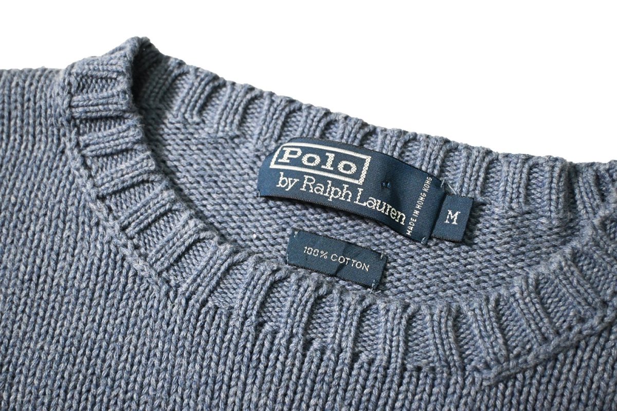 画像4: 90-00s Used Polo Ralph Lauren Cotton Knit Sweater Sax (4)