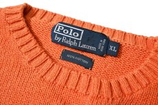 画像4: 90-00s Used Polo Ralph Lauren Cotton Knit Sweater Orange (4)