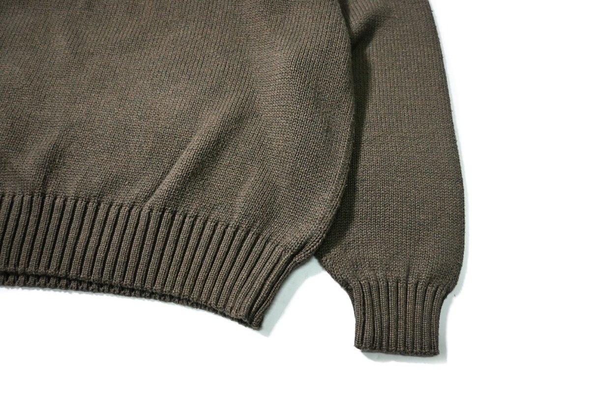 画像3: 90-00s Used Polo Ralph Lauren Cotton Knit Sweater Olive (3)