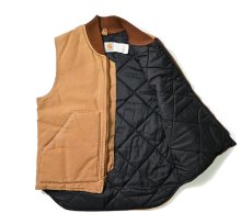 画像5: 80-90s Used Carhartt Quilt Lined Duck Vest Brown made in USA (5)