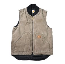 画像1: 15' Used Carhartt Quilt Lined Duck Vest (1)