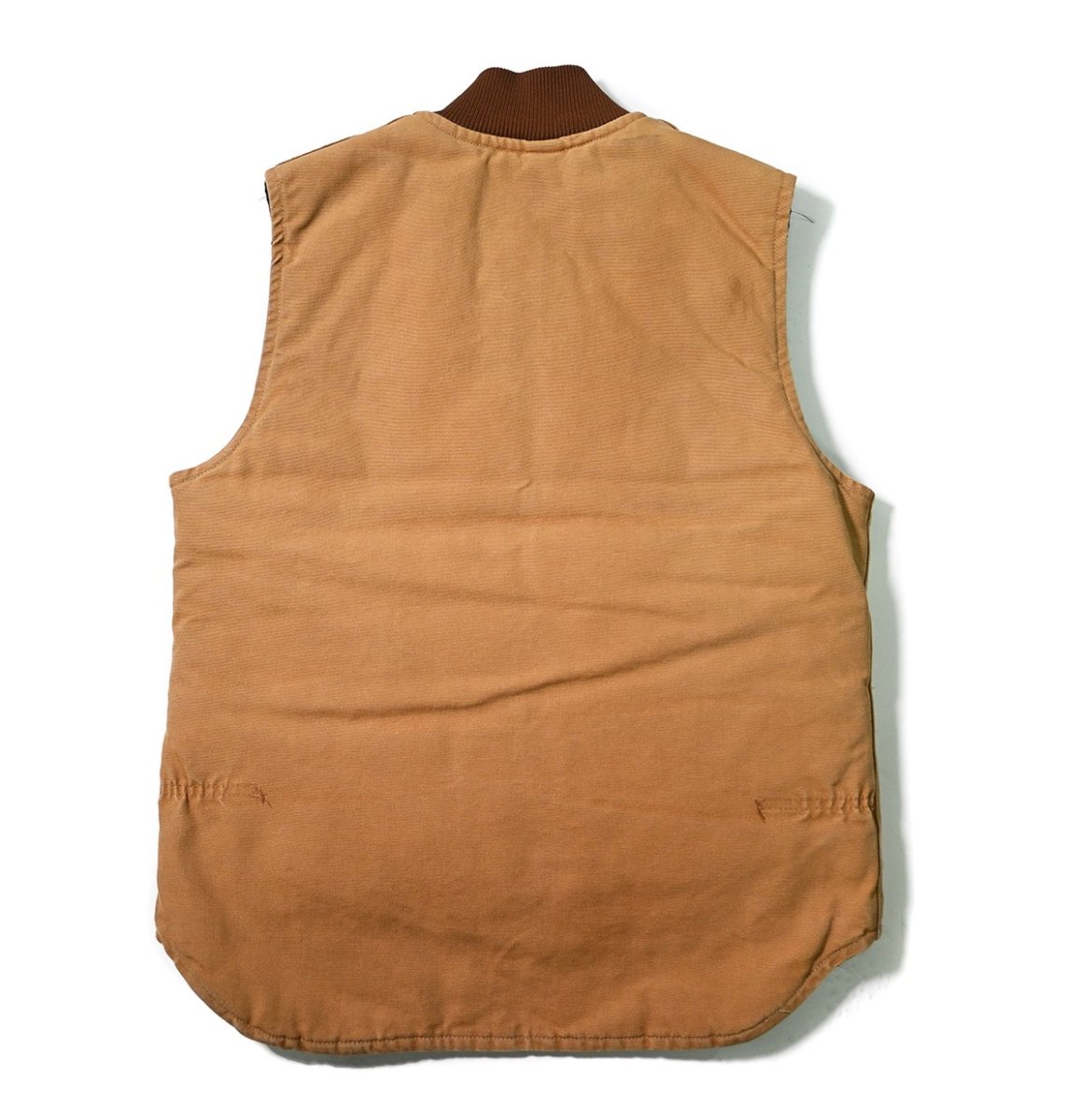 画像2: 80-90s Used Carhartt Quilt Lined Duck Vest Brown made in USA (2)