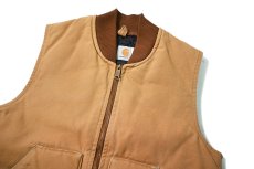 画像3: 80-90s Used Carhartt Quilt Lined Duck Vest Brown made in USA (3)