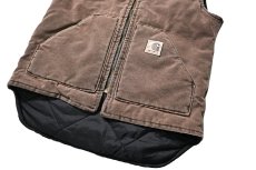 画像4: 03' Used Carhartt Quilt Lined Duck Vest Chestnut made in USA (4)