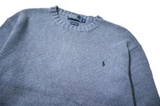 画像2: 90-00s Used Polo Ralph Lauren Cotton Knit Sweater Sax (2)