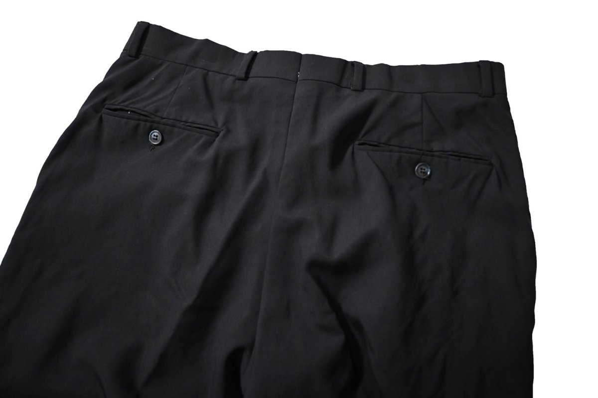 画像4: 80s Used Christian Dior Pleated Wool Slacks Dark Navy (4)