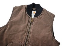 画像3: 03' Used Carhartt Quilt Lined Duck Vest Chestnut made in USA (3)