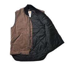 画像5: 03' Used Carhartt Quilt Lined Duck Vest Chestnut made in USA (5)