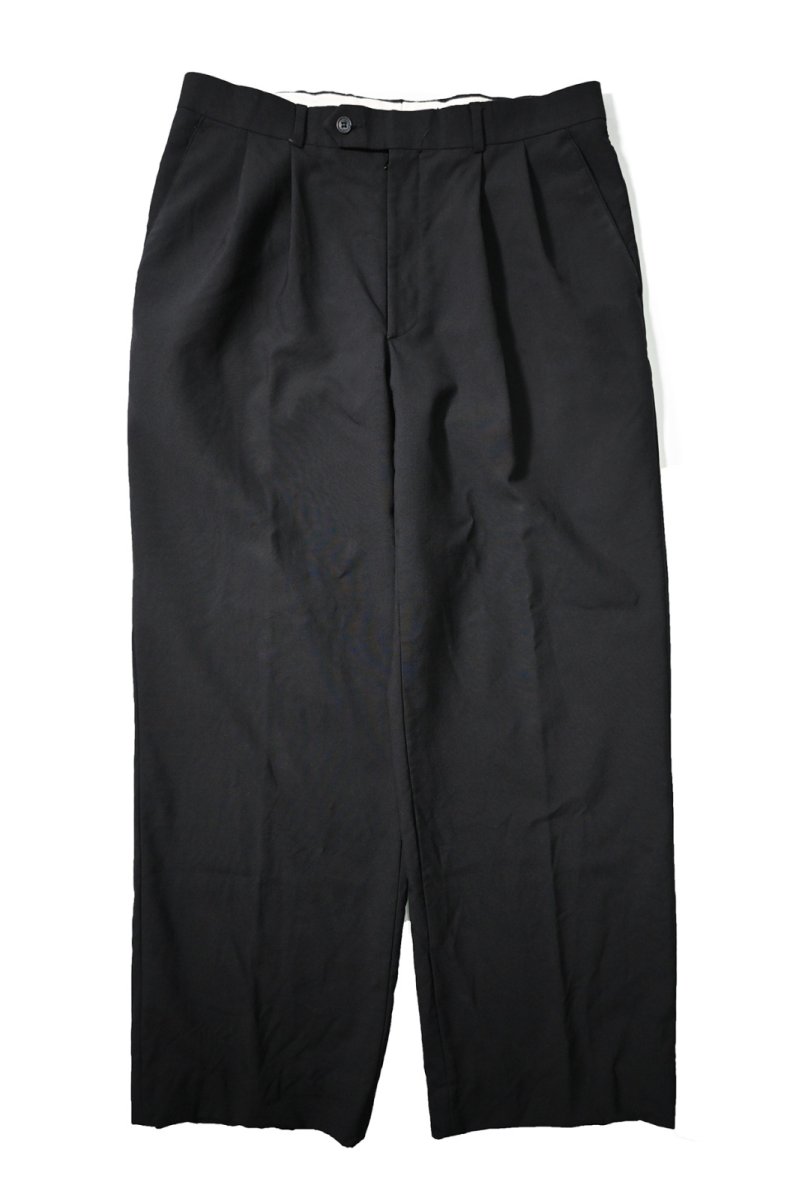 画像1: 80s Used Christian Dior Pleated Wool Slacks Dark Navy (1)