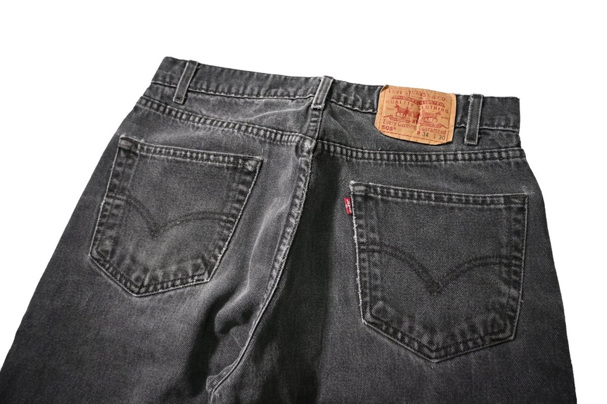 画像4: 98' Used Levi's 505 Denim Pants Black リーバイス (4)