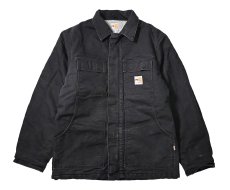 画像1: 19' Used Carhartt FR Duck Quilt Lined Traditional Coat Black (1)