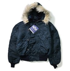 画像1: 90s Deadstock Alpha N-2B Flight Jacket Navy made in USA (1)