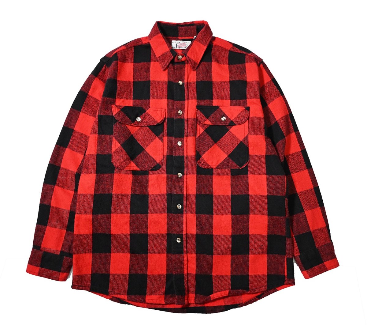 画像1: 80-90s Used Private Property Heavy Flannel Shirt made in USA (1)