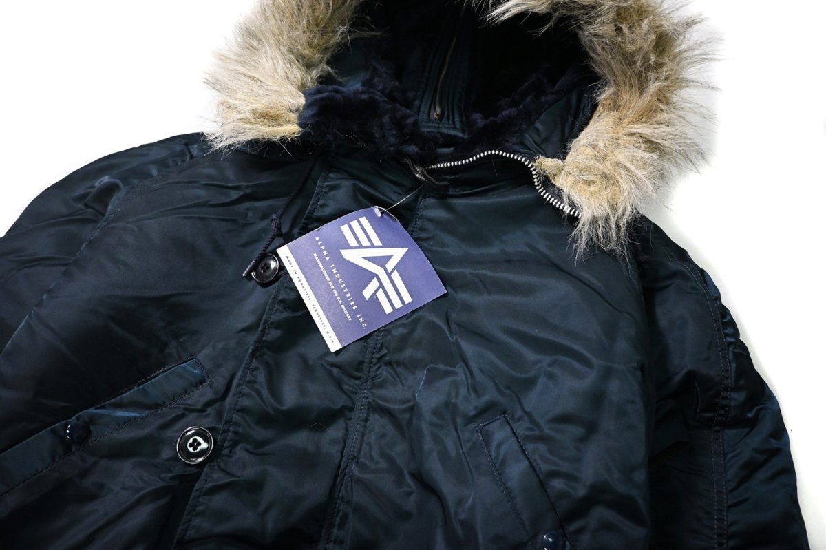 画像2: 90s Deadstock Alpha N-2B Flight Jacket Navy made in USA (2)