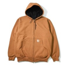 画像1: 04' Deadstock Carhartt Thermal Lined Zip Sweat Hoodie Brown (1)