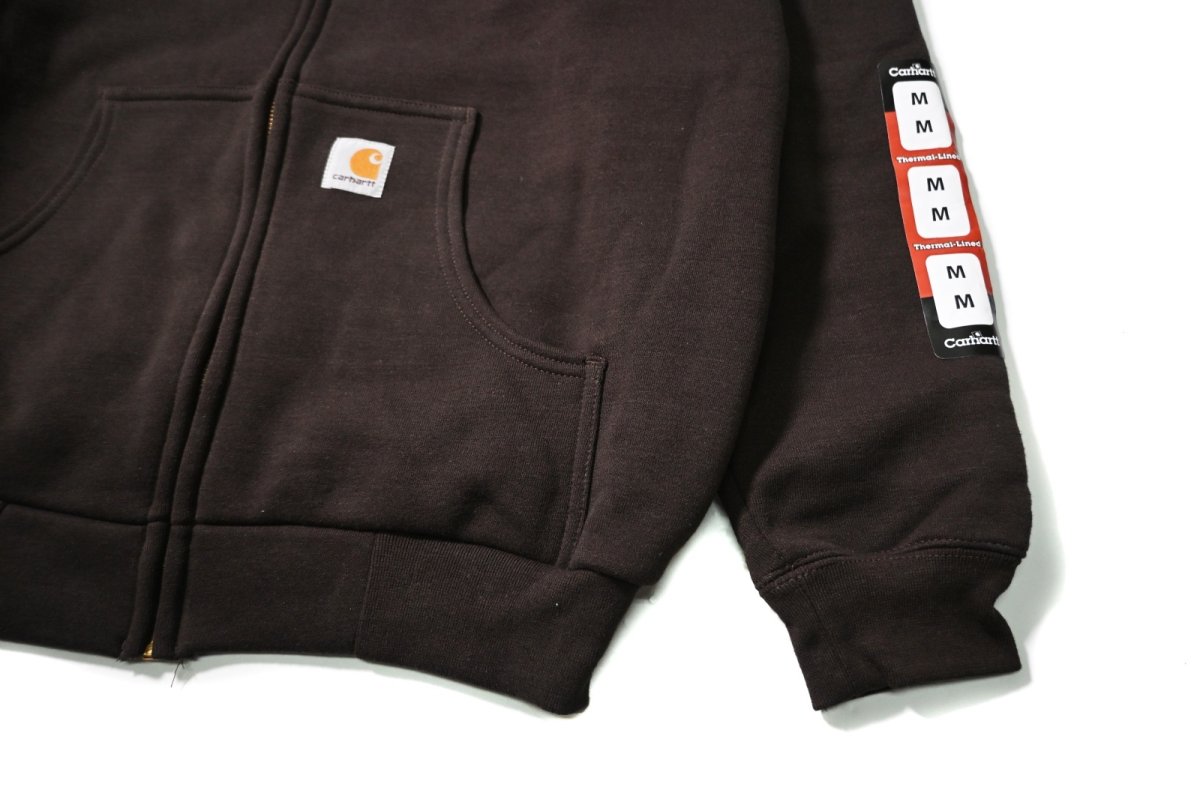 画像3: 12' Deadstock Carhartt Thermal Lined Zip Sweat Hoodie Dark Brown (3)