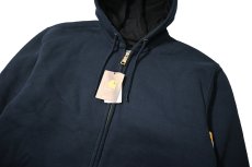 画像2: 18' Deadstock Carhartt Thermal Lined Zip Sweat Hoodie Navy (2)