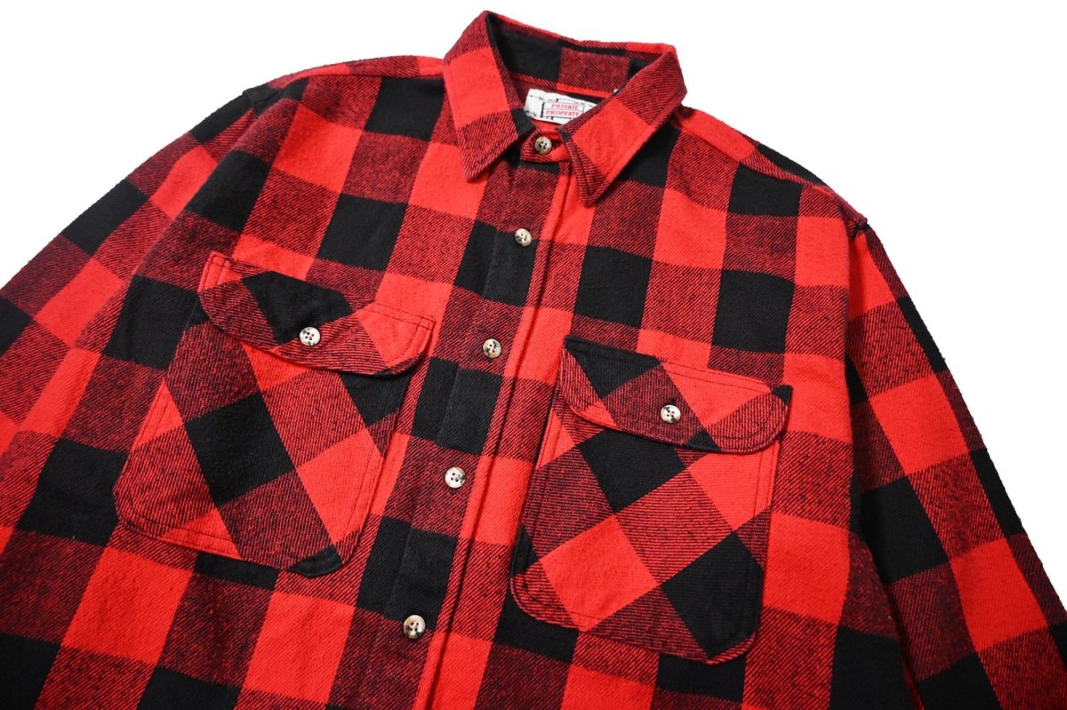 画像2: 80-90s Used Private Property Heavy Flannel Shirt made in USA (2)