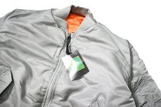 画像2: 90s Deadstock GREENBRIER MA-1 Flight Jacket Grey made in USA (2)