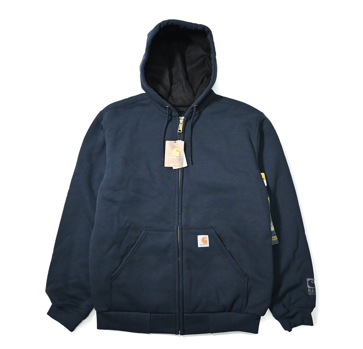 画像1: 18' Deadstock Carhartt Thermal Lined Zip Sweat Hoodie Navy (1)