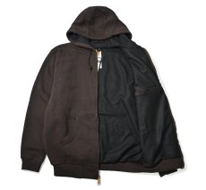 画像4: 12' Deadstock Carhartt Thermal Lined Zip Sweat Hoodie Dark Brown (4)