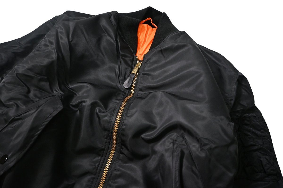 画像2: 90s Deadstock GREENBRIER MA-1 Flight Jacket Black made in USA (2)